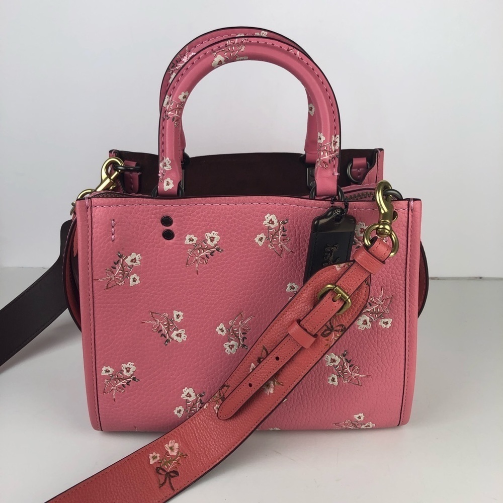 Coach Pink Floral Satchel - Picture 3 of 16